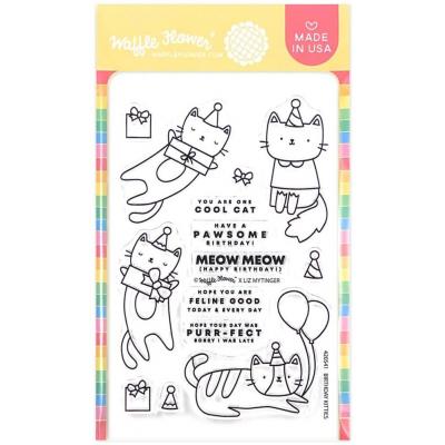 Waffle Flower Crafts Clear Stamps - Birthday Kitties